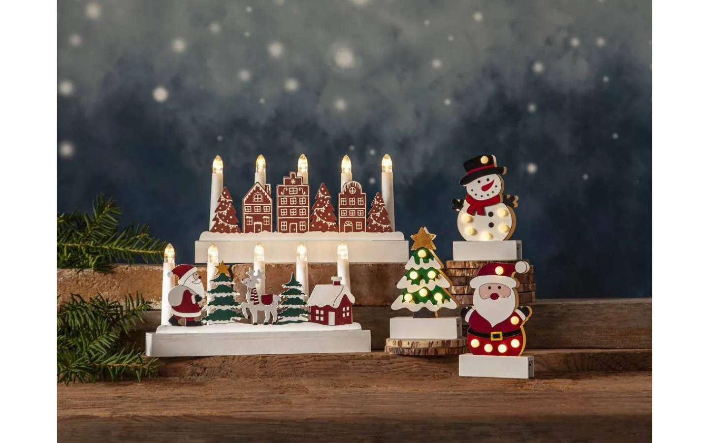 Batteridrivna Adventsljusstakar|Visa Alla Adventsljusstakar<Star Trading Yuletide Batteridriven Adventsljusstake 14,5cm Brun