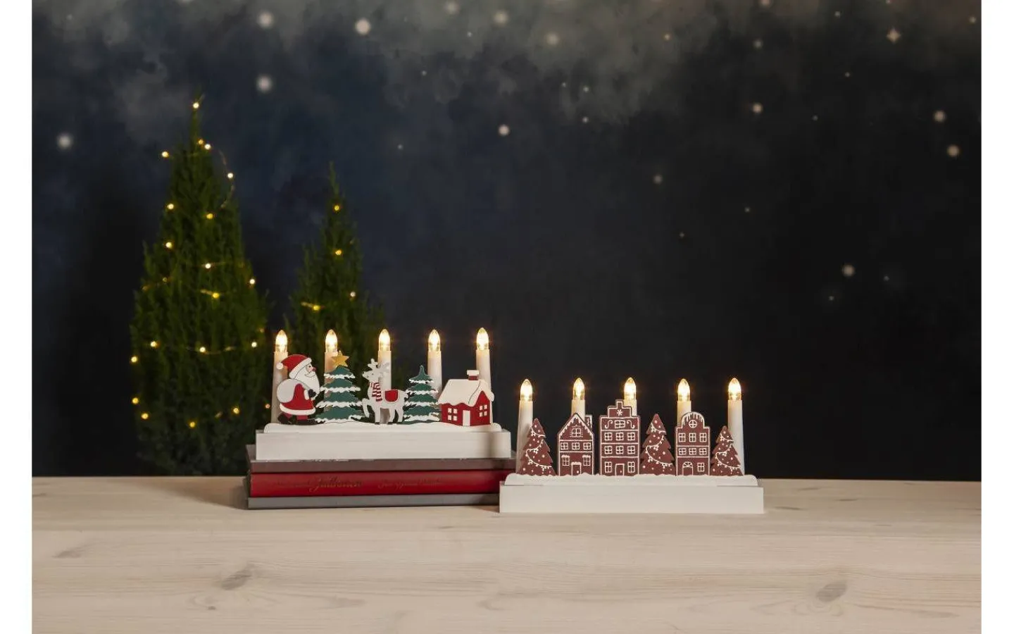 Batteridrivna Adventsljusstakar|Visa Alla Adventsljusstakar<Star Trading Yuletide Batteridriven Adventsljusstake 14,5cm Brun