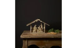 Star Trading Yuletide Batteridriven Julkrubba 27cm Natur* Batteri Julpynt Inomhus