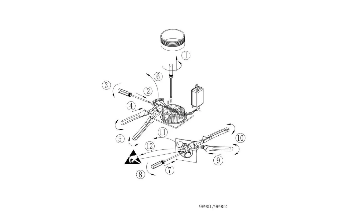 230V Led Spotlights<Eglo Zarate Vägglampa Infälld LED 3000K 2W Silver