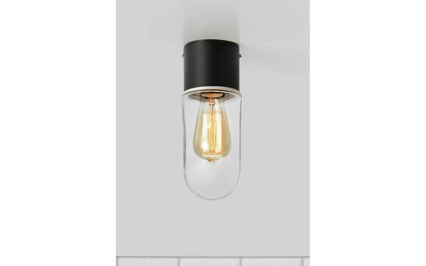 Zen Taklampa Badrum IP44 Svart/Klar