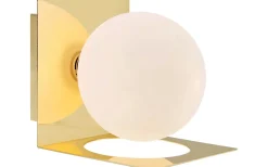 Badrumslampor Vägg<Markslojd Zenit Vägglampa 1L Mässing/Opal IP44