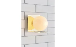 Badrumslampor Vägg<Markslojd Zenit Vägglampa 1L Mässing/Opal IP44