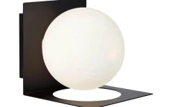 Badrumslampor Vägg<Markslojd Zenit Vägglampa 1L Svart/Opal IP44