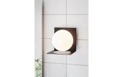 Badrumslampor Vägg<Markslojd Zenit Vägglampa 1L Svart/Opal IP44