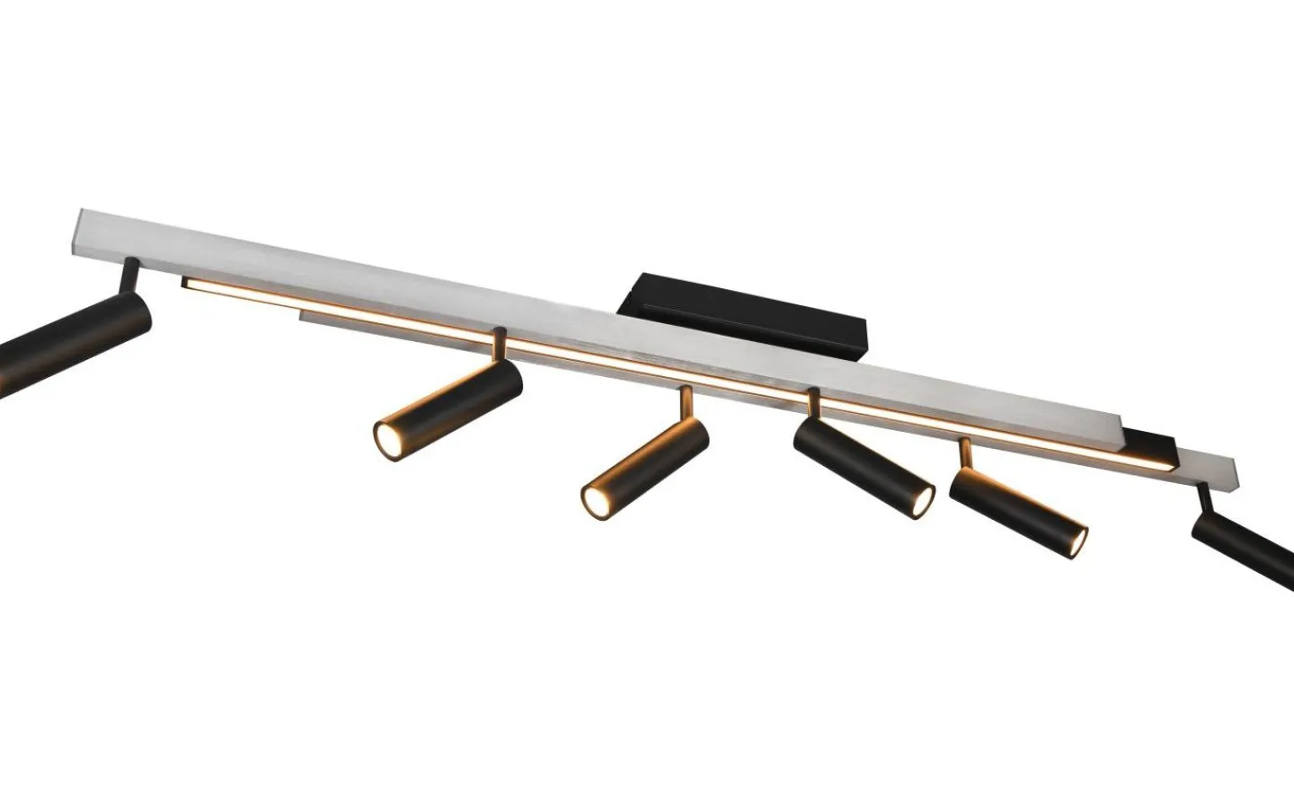 Trio Lighting Zeno Spotlight LED 6-delat borstat aluminium/mattsvart* Avlånga Takspotlights|Takspot Med Minst 4 Lampor