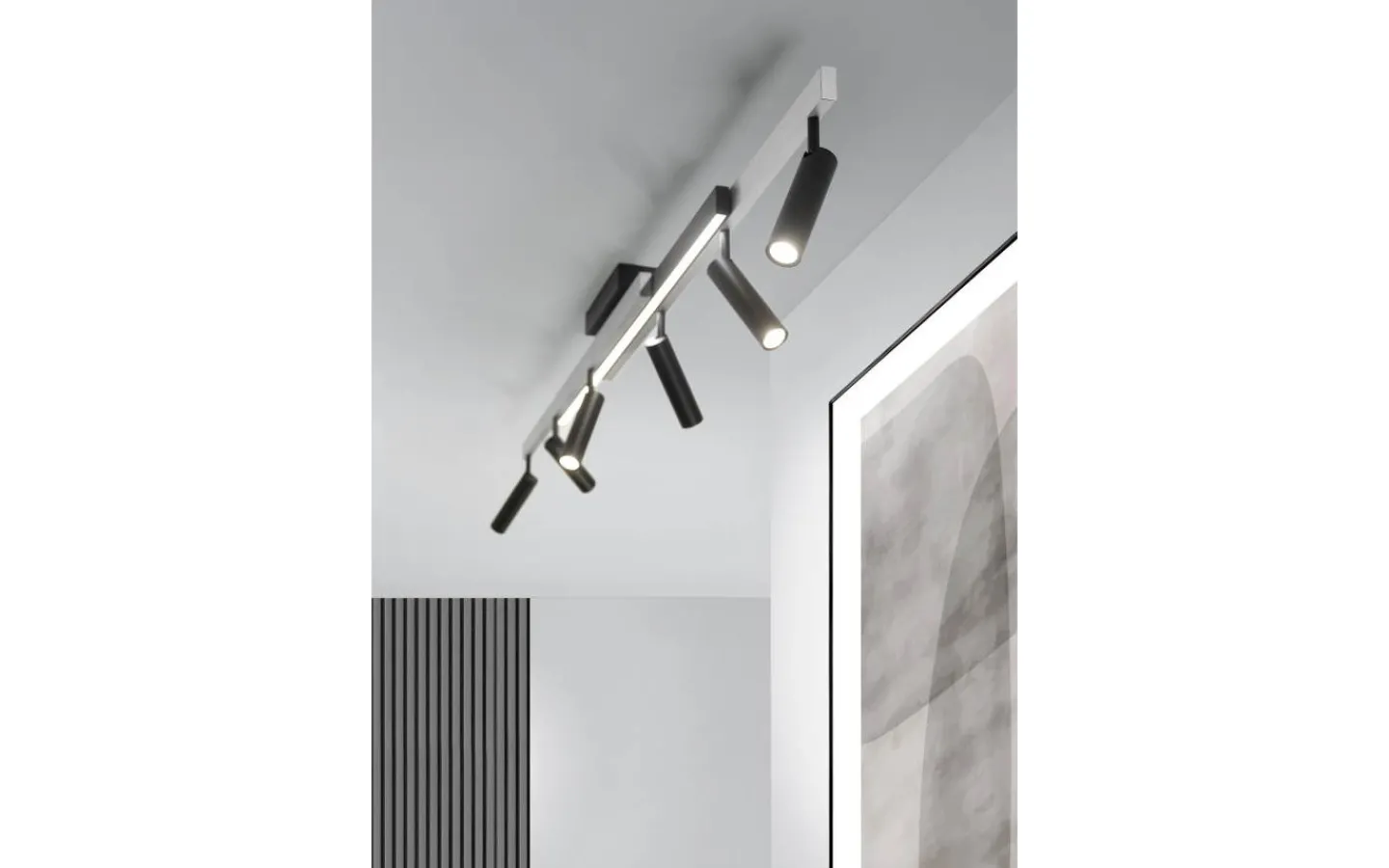 Trio Lighting Zeno Spotlight LED 6-delat borstat aluminium/mattsvart* Avlånga Takspotlights|Takspot Med Minst 4 Lampor