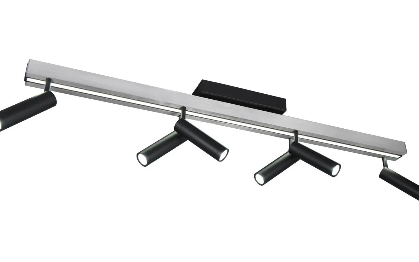 Trio Lighting Zeno Spotlight LED 6-delat borstat aluminium/mattsvart* Avlånga Takspotlights|Takspot Med Minst 4 Lampor