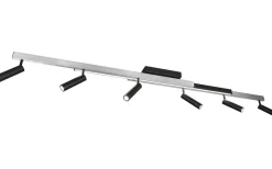 Trio Lighting Zeno Spotlight LED 6-delat borstat aluminium/mattsvart* Avlånga Takspotlights|Takspot Med Minst 4 Lampor