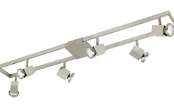 Avlånga Takspotlights|Takspot Med Minst 4 Lampor<Eglo Zeraco Takspotlight 94cm GU10 LED 3000K 6x4,6W Nickel