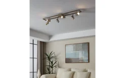 Avlånga Takspotlights|Takspot Med Minst 4 Lampor<Eglo Zeraco Takspotlight 94cm GU10 LED 3000K 6x4,6W Nickel