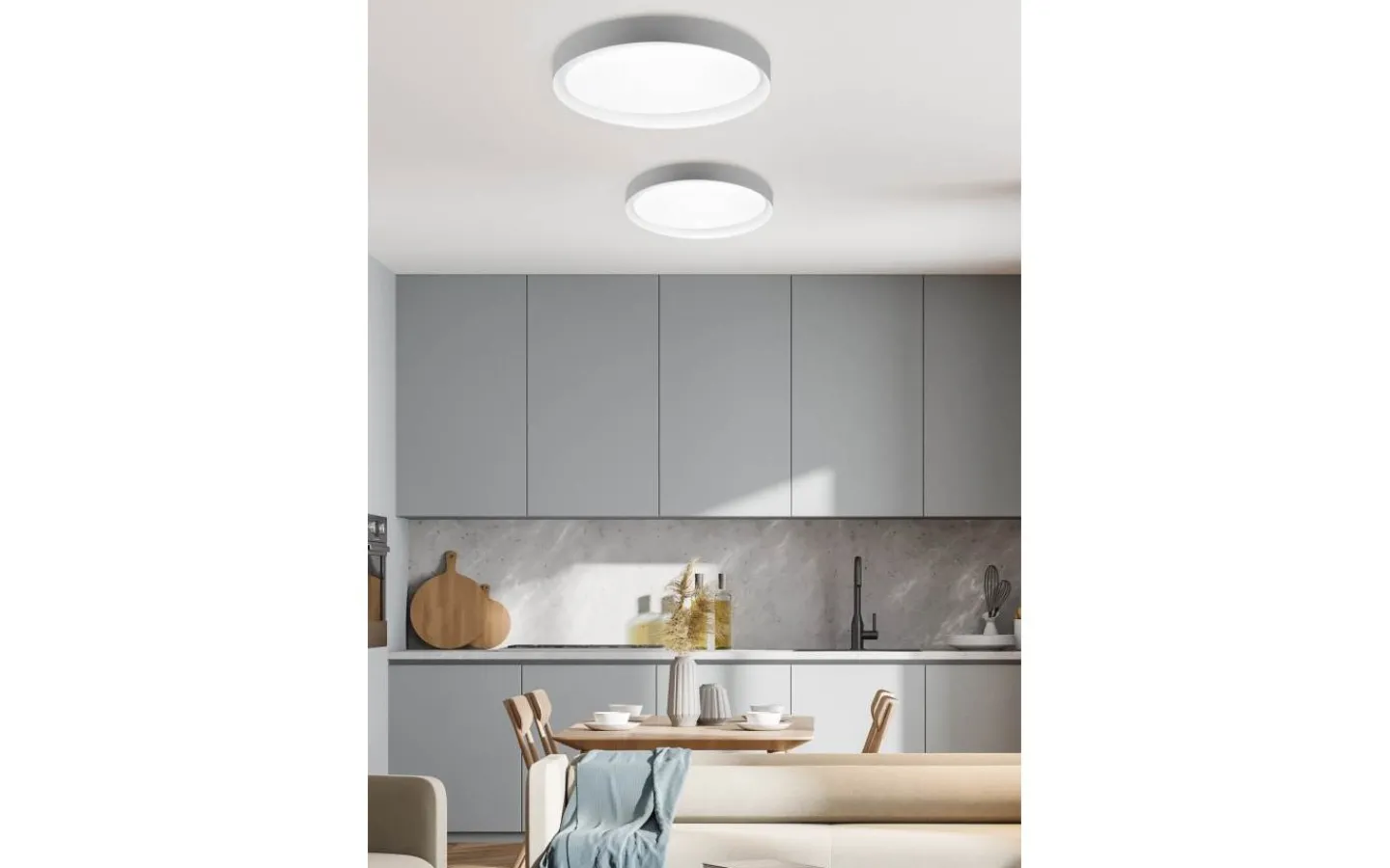 Badrumslampor Tak<Reality Zeta Plafond LED grå/vit