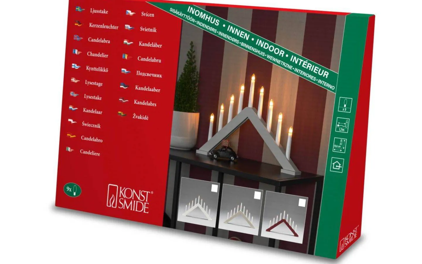 Visa Alla Adventsljusstakar|Adventsljusstakar 31-60 Cm<Konstsmide Zoe Adventsljusstake 32cm Mattvit