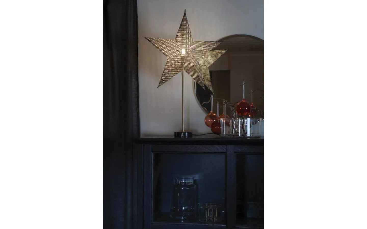 Visa Alla Julstjärnor|Julstjärnor På Fot<Konstsmide Zoe Julstjärna på Fot 71cm Svart/Mässing