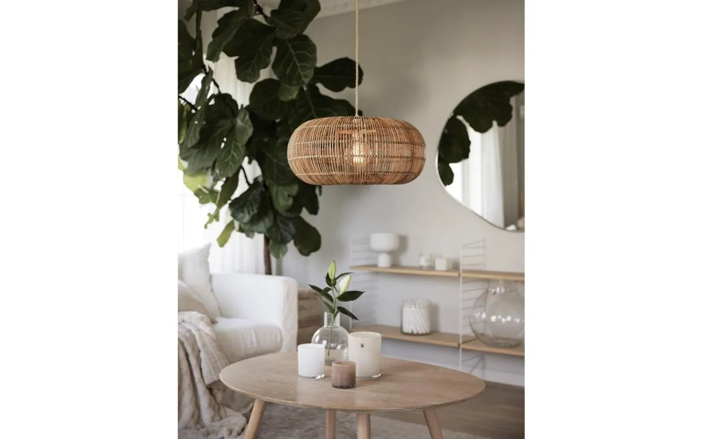 Stora Taklampor Ø50-69 Cm<PR Home Zuri Taklampa 51cm Natur